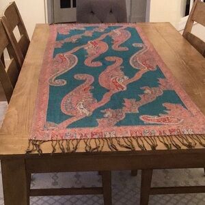 Pashima Blue Gold Paisley scarf/wrap/shawl in Pashima style.